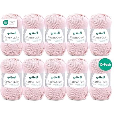 Gründl Cotton Quick Uni Hilo 10 ovillos, Desnudo Hilo de Colores 100% Algodón, 125 m, Aguja 3-4, Suave y Agradable para la Piel, Brillante Gründl Cotton Quick Uni Hilo 10 ovillos, Desnudo Hilo de Colores 100% Algodón, 125 m, Aguja 3-4, Suave y Agradable para la Piel, Brillante