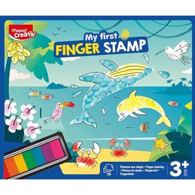 Maped Creativ My First Finger Stamps Kit de Arte de Huellas Dactilares para Niños +3 Años, Set de Sellos Sensoriales con Tinta Lavable y Láminas Ilustradas, Educativo de Motricidad y Creatividad Maped Creativ My First Finger Stamps Kit de Arte de Huellas Dactilares para Niños +3 Años, Set de Sellos Sensoriales con Tinta Lavable y Láminas Ilustradas, Educativo de Motricidad y Creatividad