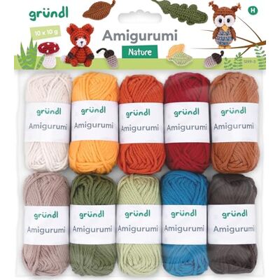 Gründl Amigurumi 10 x 10 g, Colores naturales Set de Lana Mini ovillos para tejer pequeñas figuras Set de crochet 100% algodón Hilo de algodón 10 x 10 g / 23 m Gründl Amigurumi 10 x 10 g, Colores naturales Set de Lana Mini ovillos para tejer pequeñas figuras Set de crochet 100% algodón Hilo de algodón 10 x 10 g / 23 m