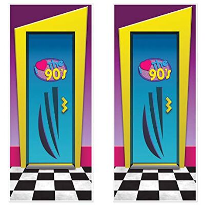 Beistle I Love The 90's Cubierta para Puerta, 2 Piezas, plástico, Multicolor Beistle I Love The 90's Cubierta para Puerta, 2 Piezas, plástico, Multicolor