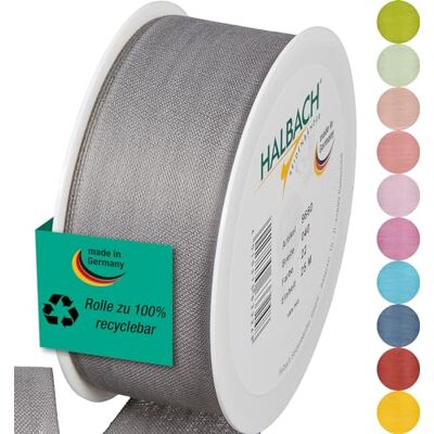 Halbach Seidenbänder Cinta de regalo Ancho 40 mm Longitud 25 m Cinta de lazo fabricada en Alemania Cintas de regalo en variedad de colores y anchos, perfecta para envolver y decorar, color: gris Halbach Seidenbänder Cinta de regalo Ancho 40 mm Longitud 25 m Cinta de lazo fabricada en Alemania Cintas de regalo en variedad de colores y anchos, perfecta para envolver y decorar, color: gris