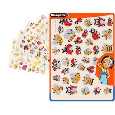 Cléopâtre CLEOPATRE Gometers autoadhesivos, mariposas, pájaros, mariquitas, abejas, varios colores Paquete de 24 hojas (936 pegatinas) Cléopâtre CLEOPATRE Gometers autoadhesivos, mariposas, pájaros, mariquitas, abejas, varios colores Paquete de 24 hojas (936 pegatinas)