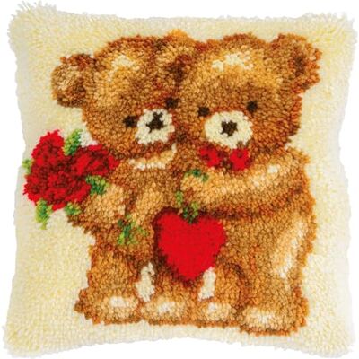 Vervaco Kit Cojin Gancho De Pestillo Cojin Decorativo OSOS AMOROSOS DIY Manualidades Adultos Set Creativo Regalo Bordado Kit Principiantes ca. 40 x 40 cm Latch Hook Embroidery Vervaco Kit Cojin Gancho De Pestillo Cojin Decorativo OSOS AMOROSOS DIY Manualidades Adultos Set Creativo Regalo Bordado Kit Principiantes ca. 40 x 40 cm Latch Hook Embroidery