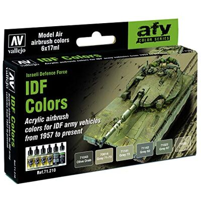 Vallejo Model Air Set IDF Army Colors, 17 ml (paquete de 1) Vallejo Model Air Set IDF Army Colors, 17 ml (paquete de 1)