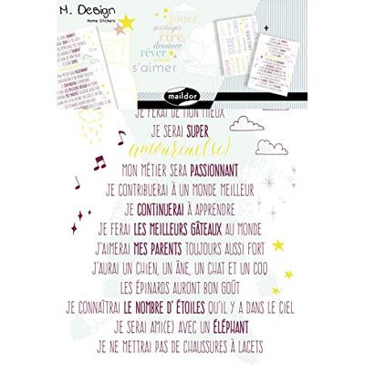 Maildor M. Design Autocollants muraux Lote de 2 planches 34,5 x 49 cm Quand je Serai Grand Pegatinas, Multicolor, 34.5x49cm (Clairefontaine ) Maildor M. Design Autocollants muraux Lote de 2 planches 34,5 x 49 cm Quand je Serai Grand Pegatinas, Multicolor, 34.5x49cm (Clairefontaine )