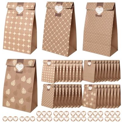 Romon Bolsas de Papel, Bolsas Papel Kraft de 36 piezas con 36 Pegatinas Para bolsas de papel kraft, Bolsas chuches cumpleaños, bolsas para bodas, etc. Romon Bolsas de Papel, Bolsas Papel Kraft de 36 piezas con 36 Pegatinas Para bolsas de papel kraft, Bolsas chuches cumpleaños, bolsas para bodas, etc.