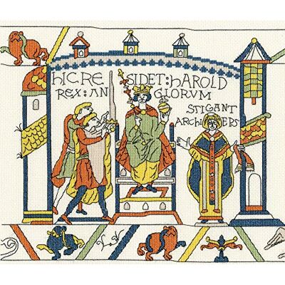 Bothy Threads Kit de punto de cruz Bayeux Tapestry The Coronation Bothy Threads Kit de punto de cruz Bayeux Tapestry The Coronation