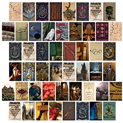 CON*QUEST Conquest Journals Harry Potter Hogwarts Collage de pared, juego de 50 impresiones oficiales del mundo mágico, 4 x 6 pulgadas, impreso en cartulina de calidad, acabado mate CON*QUEST Conquest Journals Harry Potter Hogwarts Collage de pared, juego de 50 impresiones oficiales del mundo mágico, 4 x 6 pulgadas, impreso en cartulina de calidad, acabado mate