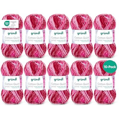 Gründl Lana Cotton Quick Print hilo fino degradado para ganchillo hilo de ganchillo brillante y suave para la piel 100% algodón 10 x 50 g / 125 m agujas 3-4 Fucsia-Arándano-Rosa Gründl Lana Cotton Quick Print hilo fino degradado para ganchillo hilo de ganchillo brillante y suave para la piel 100% algodón 10 x 50 g / 125 m agujas 3-4 Fucsia-Arándano-Rosa