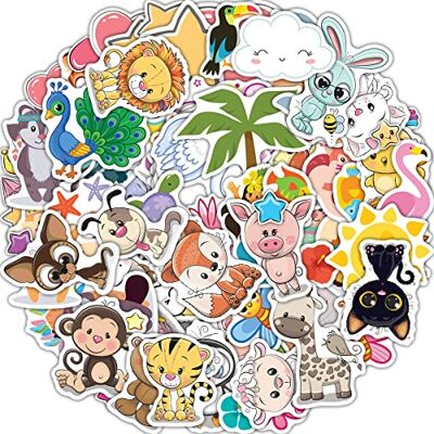 Ambiance Sticker 120 pegatinas para niños, para cuadernos, mopas, etc. Incluye pegatinas de animales, flores, hadas, estrellas, 27,5 x 83,53 cm Ambiance Sticker 120 pegatinas para niños, para cuadernos, mopas, etc. Incluye pegatinas de animales, flores, hadas, estrellas, 27,5 x 83,53 cm