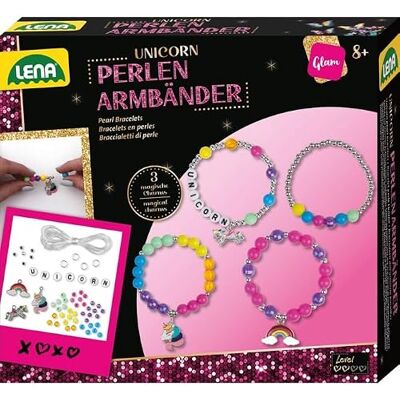Lena Pulseras de Cuentas Unicornio, Juego de Pulseras de Colores para Hacer Cuatro Bonitas y Brillantes Pulseras Arco Iris Lena Pulseras de Cuentas Unicornio, Juego de Pulseras de Colores para Hacer Cuatro Bonitas y Brillantes Pulseras Arco Iris