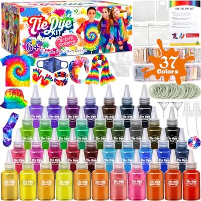 ZLPBAO 37 Colores Tie Dye Kit para Niños y Adultos, Tie Dye Kit Manualidades Niños Juguetes Niña 6-13 Años, Tinte de Tela Permanente no tóxico Set de Arte,Creativas manualidades de Bricolaje ZLPBAO 37 Colores Tie Dye Kit para Niños y Adultos, Tie Dye Kit Manualidades Niños Juguetes Niña 6-13 Años, Tinte de Tela Permanente no tóxico Set de Arte,Creativas manualidades de Bricolaje
