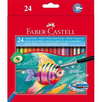 Faber-Castell Lapices de colores acuarelables c/ 24 surtidos Faber-Castell Lapices de colores acuarelables c/ 24 surtidos