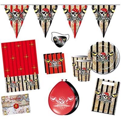 Folat Paquete de fiesta temática de Red Pirate Perfecto para fiestas Folat Paquete de fiesta temática de Red Pirate Perfecto para fiestas