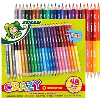 JOLLY Superstick Crazy Lápices de colores (24 unidades, 48 colores) JOLLY Superstick Crazy Lápices de colores (24 unidades, 48 colores)