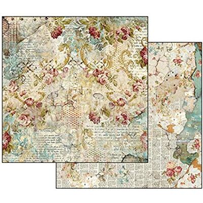Stamperia papel de doble cara tiempo es una ilusión de flores textura, multicolor, 31.5 x 30.5 Stamperia papel de doble cara tiempo es una ilusión de flores textura, multicolor, 31.5 x 30.5