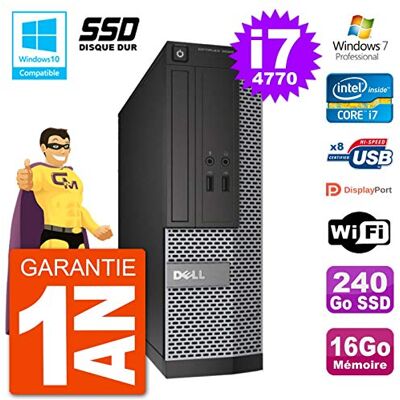 Dell PC 3020 SFF Intel i7-4770 RAM 16 GB SSD 240 GB grabadora de DVD WiFi W7 (reacondicionado) Dell PC 3020 SFF Intel i7-4770 RAM 16 GB SSD 240 GB grabadora de DVD WiFi W7 (reacondicionado)
