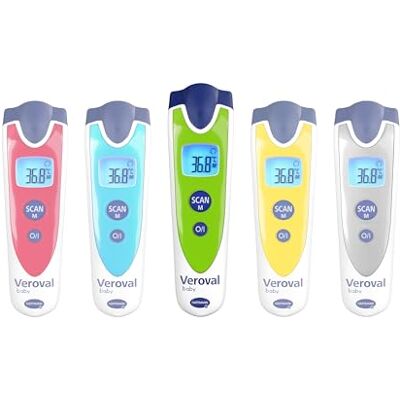 VEROVAL Baby, Termómetro Infrarrojos 3 en 1, Termómetro Digital para Bebés, Ideal para Medir la Fiebre en Casa, Medición Rápida y Precisa de la Temperatura Corporal, sin Contacto, Color Verde VEROVAL Baby, Termómetro Infrarrojos 3 en 1, Termómetro Digital para Bebés, Ideal para Medir la Fiebre en Casa, Medición Rápida y Precisa de la Temperatura Corporal, sin Contacto, Color Verde