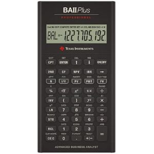 Texas Instruments BA II Plus Professional Calculadora financiera, Color Negro Texas Instruments BA II Plus Professional Calculadora financiera, Color Negro