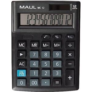 MAUL calculadora Bolsillo MC 12 Pantalla Grande de 12 dígitos Calculadora Oficina con Funciones básicas Calculadora con batería y energía Solar 13,7 x 10,3 x 3,1 cm Negro MAUL calculadora Bolsillo MC 12 Pantalla Grande de 12 dígitos Calculadora Oficina con Funciones básicas Calculadora con batería y energía Solar 13,7 x 10,3 x 3,1 cm Negro