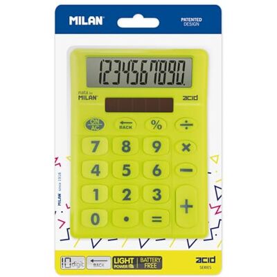 MILAN ® Blíster calculadora sobremesa 10 dígitos Acid, Amarillo MILAN ® Blíster calculadora sobremesa 10 dígitos Acid, Amarillo