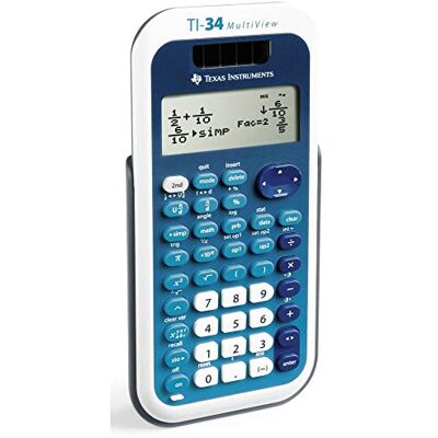 Texas Instruments TI-34 MultiView Calculadora científica (panel solar y batería), color azul Texas Instruments TI-34 MultiView Calculadora científica (panel solar y batería), color azul