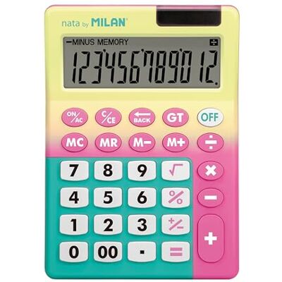 MILAN Blíster calculadora 12 dígitos Sunset Amarillo Rosa ® MILAN Blíster calculadora 12 dígitos Sunset Amarillo Rosa ®