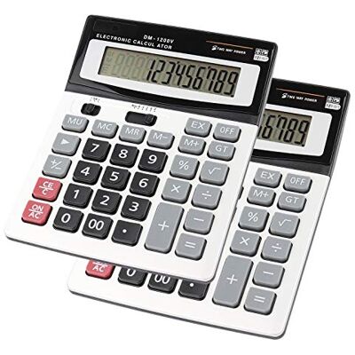 HIHUHEN Financieras Calculadora Sobremesa de Oficina (2 x Calculator) HIHUHEN Financieras Calculadora Sobremesa de Oficina (2 x Calculator)