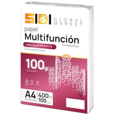 Paquete de Papel A4 Sidi 400 hojas - Impresora y Fotocopiadora Paquete de Papel A4 Sidi 400 hojas - Impresora y Fotocopiadora