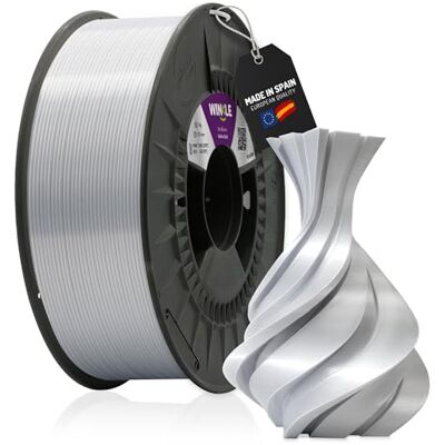 WINKLE FEED YOUR PRINTER WINKLE Filamento PLA Silk (Seda) Oro Blanco 1.75mm 1kg, Impresora 3D Acabado Suave y Sedoso, Precisión Dimensional +/- 0.03mm, Fabricado en España WINKLE FEED YOUR PRINTER WINKLE Filamento PLA Silk (Seda) Oro Blanco 1.75mm 1kg, Impresora 3D Acabado Suave y Sedoso, Precisión Dimensional +/- 0.03mm, Fabricado en España