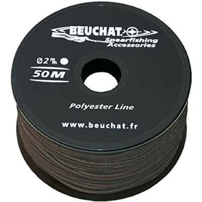BEUCHAT Bobina 50 M hilo polyester 2 mm negro resistencia 90 Kg T/C: BEUCHAT Bobina 50 M hilo polyester 2 mm negro resistencia 90 Kg T/C: