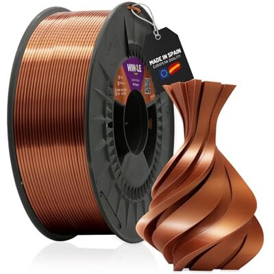 WINKLE FEED YOUR PRINTER WINKLE Filamento PLA Silk (Seda) Cobre Antiguo 1.75mm 1kg, Impresora 3D Acabado Suave y Sedoso, Precisión Dimensional +/- 0.03mm, Fabricado en España WINKLE FEED YOUR PRINTER WINKLE Filamento PLA Silk (Seda) Cobre Antiguo 1.75mm 1kg, Impresora 3D Acabado Suave y Sedoso, Precisión Dimensional +/- 0.03mm, Fabricado en España