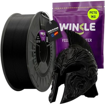 WINKLE Filamento PETG 2,85mm 1kg - Negro Azabache - Impresora 3D WINKLE Filamento PETG 2,85mm 1kg - Negro Azabache - Impresora 3D