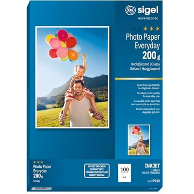 Papier fotográfico InkJet Sigel IP712 - Blanco, 200 g, A4, 100 hojas Papier fotográfico InkJet Sigel IP712 - Blanco, 200 g, A4, 100 hojas