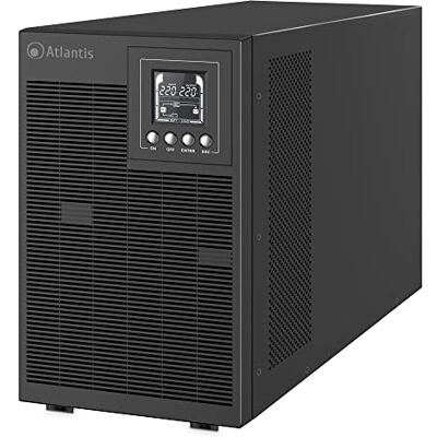Atlantis A03-OP3002P Pro UPS Sistema de alimentación ininterrumpida Online Doble conversión Onda sinusoidal Pura 3000VA 2700W, Torre, Pantalla LCD, USB, RS-232, 4 Salidas IEC, Ranura SNMP, 6x12V 9Ah Atlantis A03-OP3002P Pro UPS Sistema de alimentación ininterrumpida Online Doble conversión Onda sinusoidal Pura 3000VA 2700W, Torre, Pantalla LCD, USB, RS-232, 4 Salidas IEC, Ranura SNMP, 6x12V 9Ah