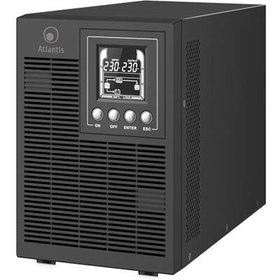 Atlantis A03-OP2002P Pro UPS Sistema de alimentación ininterrumpida Online Doble conversión Onda sinusoidal Pura 2000VA 1800W, Torre, Pantalla LCD, USB, RS-232, 4 Salidas IEC, Ranura SNMP, 4x12V 9Ah Atlantis A03-OP2002P Pro UPS Sistema de alimentación ininterrumpida Online Doble conversión Onda sinusoidal Pura 2000VA 1800W, Torre, Pantalla LCD, USB, RS-232, 4 Salidas IEC, Ranura SNMP, 4x12V 9Ah