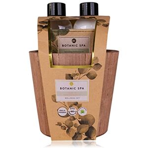 accentra Set de Regalo SPA Botánico Set de bienestar de 4 piezas con gel de ducha, loción corporal, jabón y cubo de madera enriquecido con manteca de karité y aceite de eucalipto accentra Set de Regalo SPA Botánico Set de bienestar de 4 piezas con gel de ducha, loción corporal, jabón y cubo de madera enriquecido con manteca de karité y aceite de eucalipto