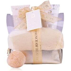 accentra Set de ducha SALSA ESSENCE OF BEAUTY para mujeres en neceser dorado, loción corporal, gel, espuma de baño, aroma Naranja y Flor de Limón, regalo de lujo para damas accentra Set de ducha SALSA ESSENCE OF BEAUTY para mujeres en neceser dorado, loción corporal, gel, espuma de baño, aroma Naranja y Flor de Limón, regalo de lujo para damas