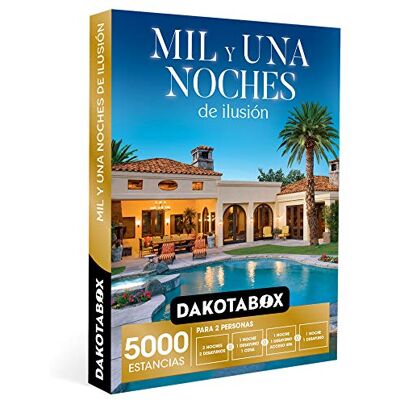 Dakotabox Caja Regalo hombre mujer pareja idea de regalo Mil y una noches de ilusión 5000 estancias en hoteles rurales de hasta 4*, palacetes, haciendas y mucho más Dakotabox Caja Regalo hombre mujer pareja idea de regalo Mil y una noches de ilusión 5000 estancias en hoteles rurales de hasta 4*, palacetes, haciendas y mucho más