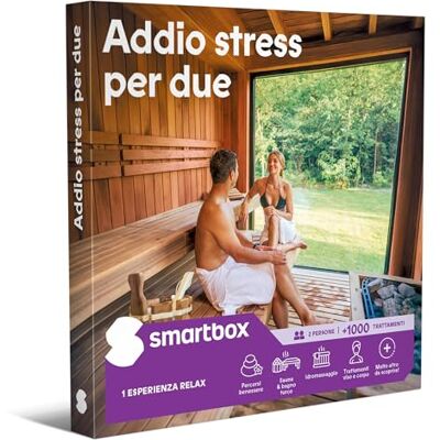 Smartbox Cofanetto regalo Addio stress per due Idea regalo per la coppia 1 esperienza wellness per 2 persone, Taglia unica Smartbox Cofanetto regalo Addio stress per due Idea regalo per la coppia 1 esperienza wellness per 2 persone, Taglia unica