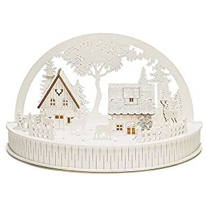 Konstsmide Lámparas/silueta con diseño de arco de pueblo con renos adorno decoración/funciona con pilas: 2 x AA (excluidos)/Navidad diodos blancos cálidos, madera Konstsmide Lámparas/silueta con diseño de arco de pueblo con renos adorno decoración/funciona con pilas: 2 x AA (excluidos)/Navidad diodos blancos cálidos, madera