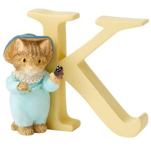 Enesco Figura decorativa de Beatrix Potter con diseño de la letra K y gato Enesco Figura decorativa de Beatrix Potter con diseño de la letra K y gato