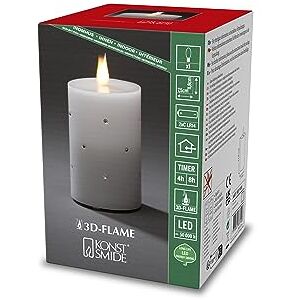 Konstsmide Vela LED de Cera Real, Cirios, Color Blanco, con Llama 3D y Cristales, con Temporizador de 4 h y 8 h, 1 diodo cálido Parpadeante, Funciona con Pilas, Interior, 2 x C 1,5 V (no incluida) Konstsmide Vela LED de Cera Real, Cirios, Color Blanco, con Llama 3D y Cristales, con Temporizador de 4 h y 8 h, 1 diodo cálido Parpadeante, Funciona con Pilas, Interior, 2 x C 1,5 V (no incluida)