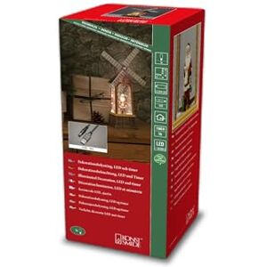 Konstsmide Decoración navideña LED bola de nieve, escena de Papá Noel y molino de viento giratorio, relleno de agua, con temporizador de 5 horas, funciona con pilas y USB, interior, 3 x C 1,5 V (no Konstsmide Decoración navideña LED bola de nieve, escena de Papá Noel y molino de viento giratorio, relleno de agua, con temporizador de 5 horas, funciona con pilas y USB, interior, 3 x C 1,5 V (no