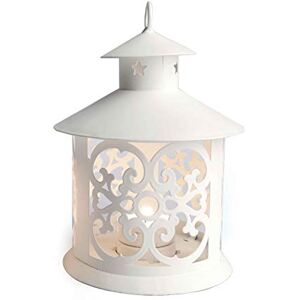 EXCELSA: Linterna Pagoda - Metal Hecho a Mano Crema 12x19cm EXCELSA: Linterna Pagoda - Metal Hecho a Mano Crema 12x19cm