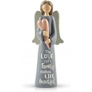 Blossom Bucket Love of Family Figura Decorativa de Resina Pintada a Mano, diseño de ángel con corazón, Resina Mensaje, decoración para Sala de Estar, estantería, Regalo Ideal Blossom Bucket Love of Family Figura Decorativa de Resina Pintada a Mano, diseño de ángel con corazón, Resina Mensaje, decoración para Sala de Estar, estantería, Regalo Ideal
