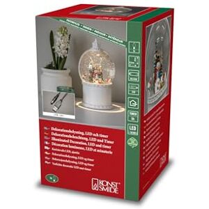 Konstsmide Globo de Nieve de Navidad con Temporizador, Decoraciones giratorias, alimentación por USB o batería, Escena de muñeco de Nieve Konstsmide Globo de Nieve de Navidad con Temporizador, Decoraciones giratorias, alimentación por USB o batería, Escena de muñeco de Nieve