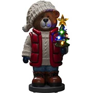 Konstsmide Adorno de Oso de Peluche con Luces, Funciona con Pilas, Escena navideña, diodos Multicolores, poliresina Konstsmide Adorno de Oso de Peluche con Luces, Funciona con Pilas, Escena navideña, diodos Multicolores, poliresina