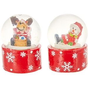 Dekohelden24 Hermoso Set de 2 Mini Globos de Nieve con Muñeco de Nieve y Reno, tamaño Aprox. Ø 3,5 cm Dekohelden24 Hermoso Set de 2 Mini Globos de Nieve con Muñeco de Nieve y Reno, tamaño Aprox. Ø 3,5 cm