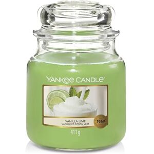 Yankee Candle Vela perfumada Vela Vanilla Lime en tarro mediano Tiempo de combustión: hasta 75 horas Yankee Candle Vela perfumada Vela Vanilla Lime en tarro mediano Tiempo de combustión: hasta 75 horas